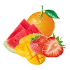 mango on ice-peach ice-kiwi passionfruit guava